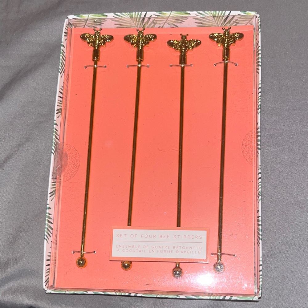 Gold Bee Drink Stirring Set